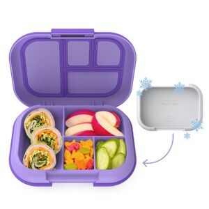 Bentgo Kids' Chill Lunch Box, 4 Compartments, Removable Ice Pack, Purple